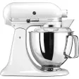 KitchenAid Artisan KSM175 kjøkkenmaskin i hvitt med blank stålbolle og flatvisp