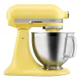 KitchenAid Artisan KSM195 kjøkkenmaskin i lys butterfarge med rustfri stålbolle med håndtak